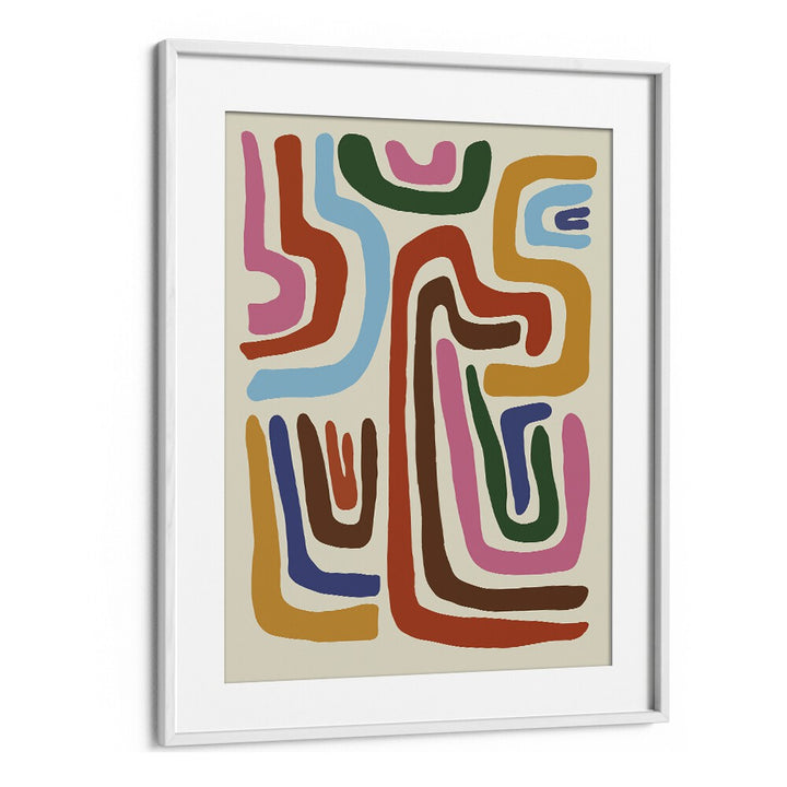 Feeling Flow, Abstract Art Prints Artwork in White Frame With Mount
