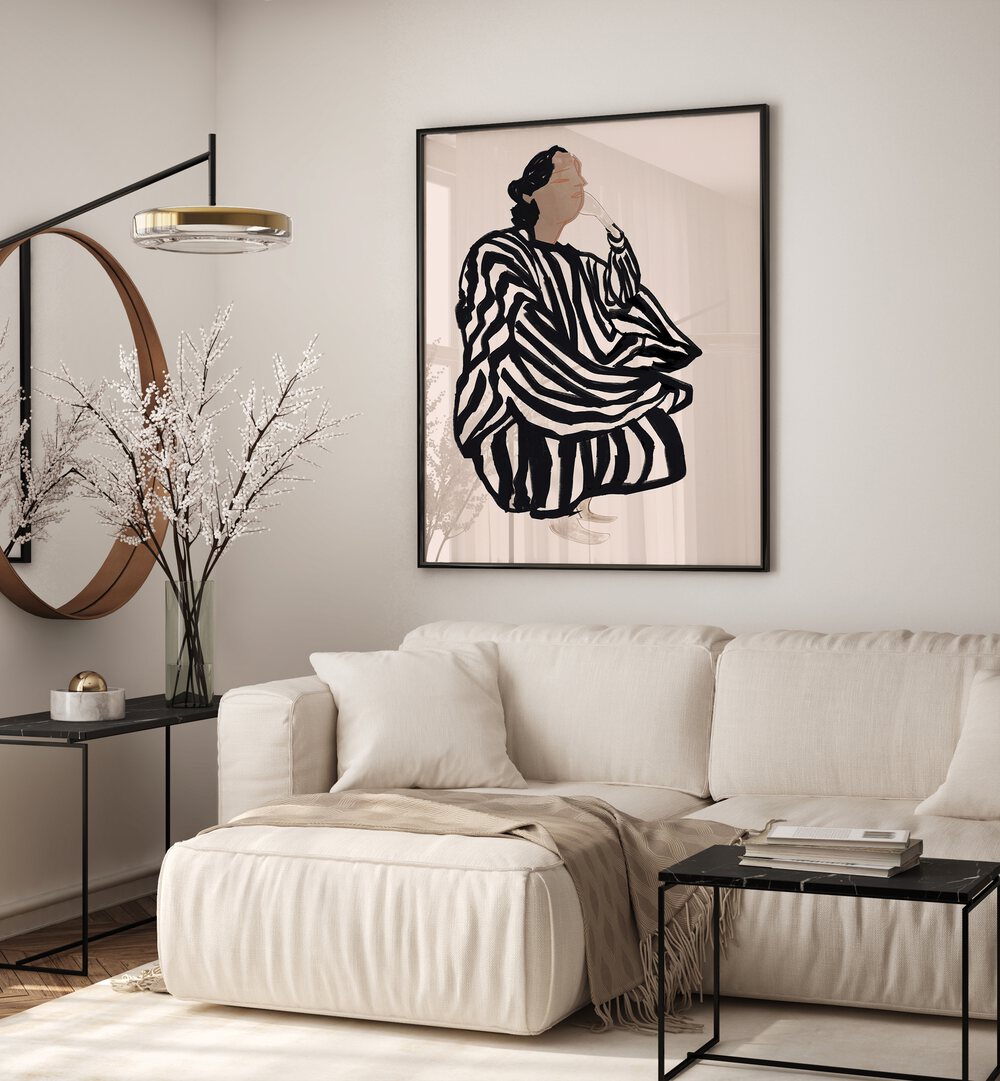Stylish interior featuring the FEMALE FIGURE I, PORTRAITS, showcasing exceptional craftsmanship and artistic detail.