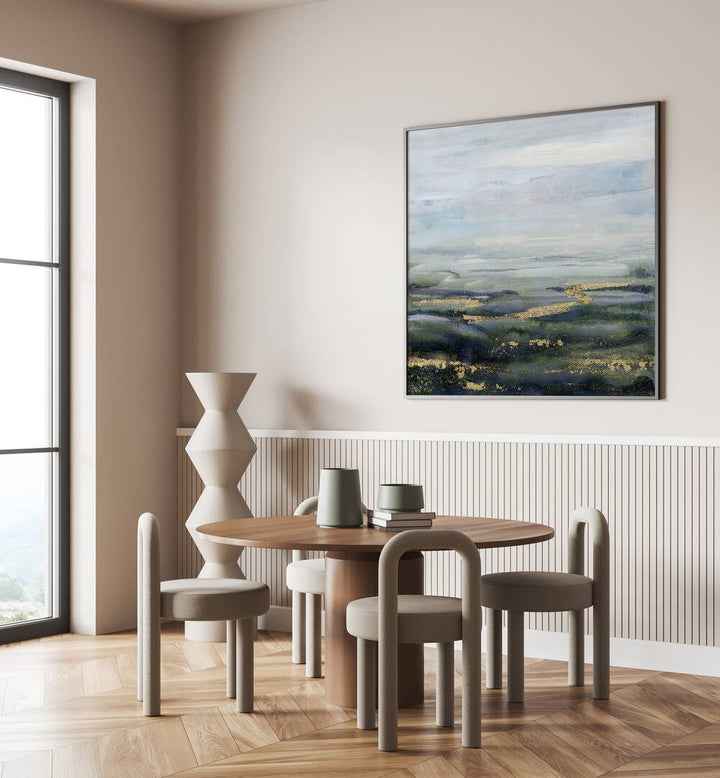 Elegant interior featuring FINDING PEACE, ABSTRACT PAINTINGS, enhancing relaxation and serenity in your space.