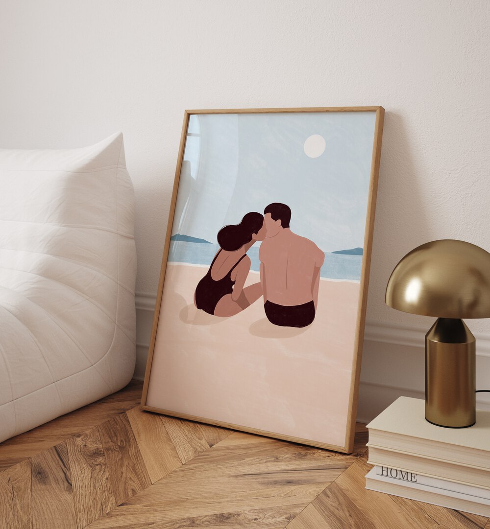 First Kiss, Maja Tomjanovic Art Artwork  Placed on a wall In A Living Room 