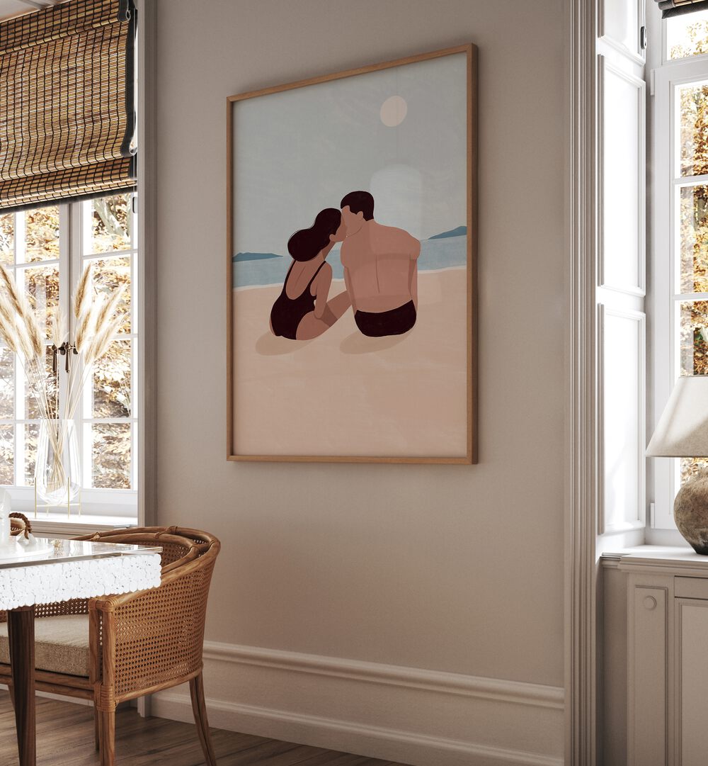 First Kiss, Maja Tomjanovic Art Artwork  Placed on a wall In A Living Room 