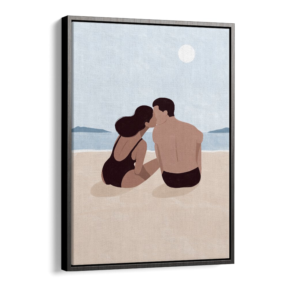 First Kiss, Maja Tomjanovic Art Artwork in Black Floater Frame