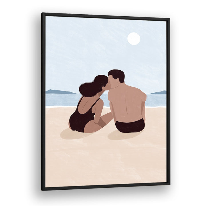 First Kiss, Maja Tomjanovic Art Artwork in Black Plain Frame