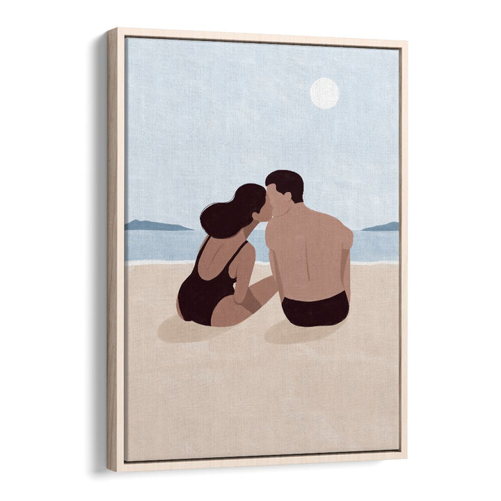 First Kiss, Maja Tomjanovic Art Artwork in Oak Wood Floater Frame