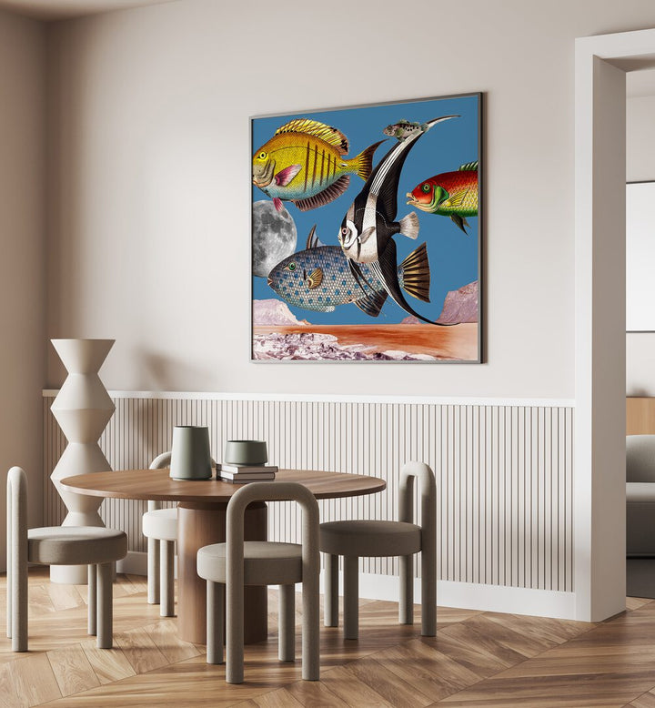 Vibrant FISH WORLD BLUE, BEACH PAINTINGS bring aquatic beauty to your home decor, perfect for ocean lovers.