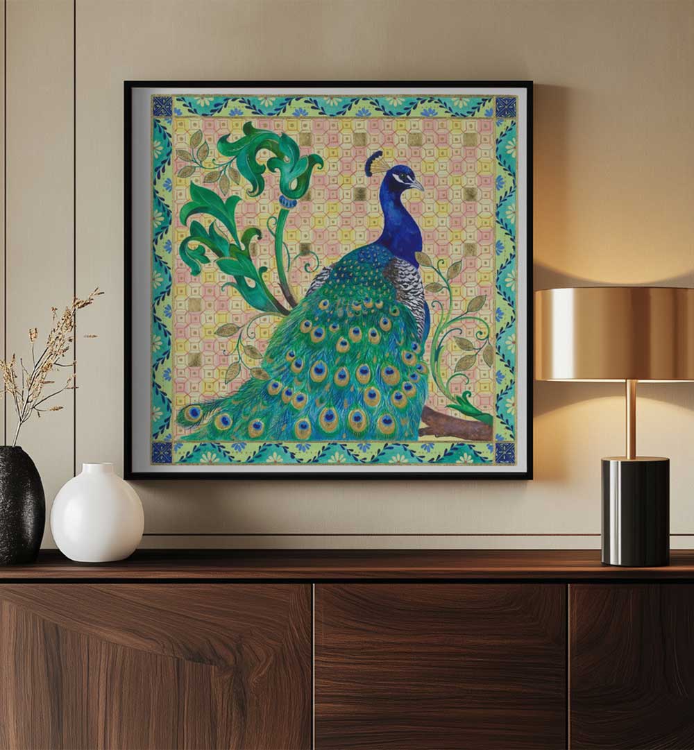 FLORENTINE PEACOCK , ANIMAL PAINTINGS