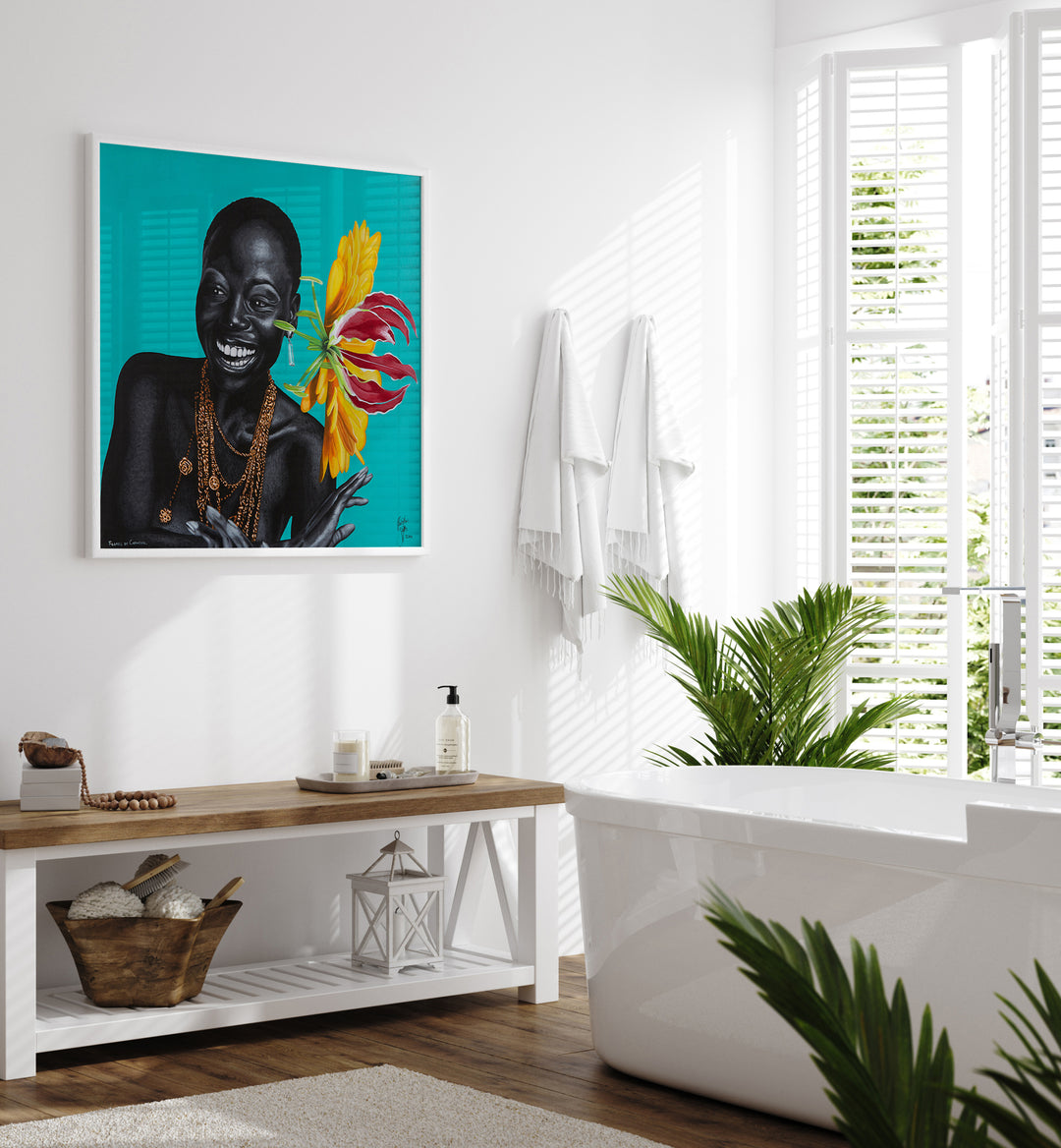 Flores Do Carnaval By Christian Beijer , African Art Artwork Placed on a wall In A Living Room 