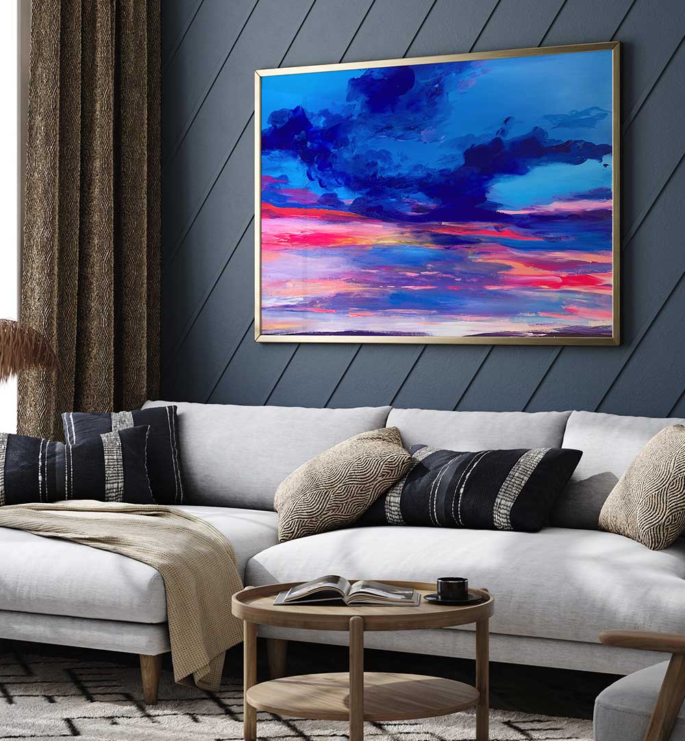 FLORIDA SUNSET IN BLUE , LANDSCAPE PAINTINGS