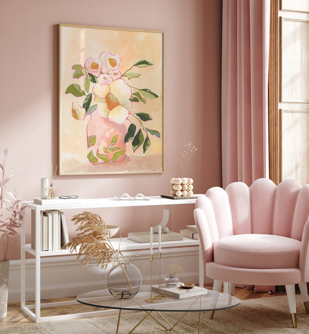 Stylish living room featuring the elegant FLOURISH VASE, perfect for enhancing any botanical decor.