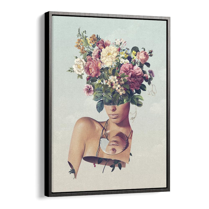 Flower Ism Surreal Art Artwork in Black Floater Frame