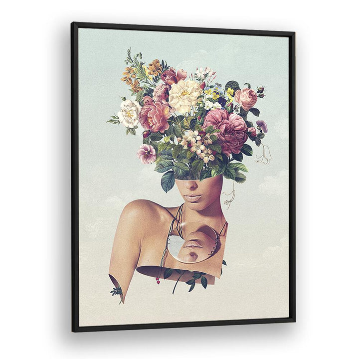 Flower Ism Surreal Art Artwork in Black Plain Frame