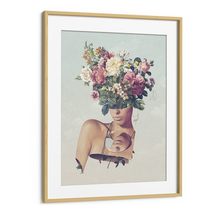 Flower Ism Surreal Art Artwork in Oak Wood Frame With Mount