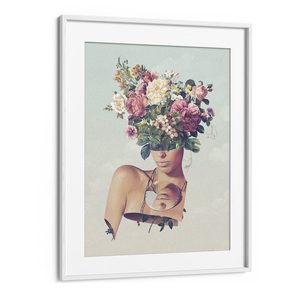 Flower Ism Surreal Art Artwork in White Frame With Mount