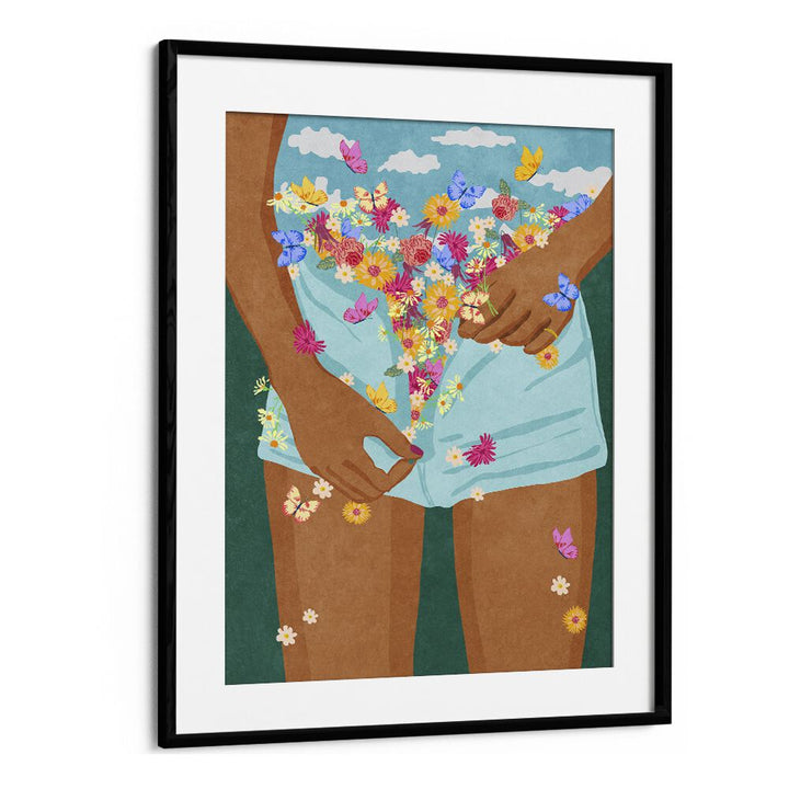 Flower Mood Pop Art Artwork in Black Frame With Mount