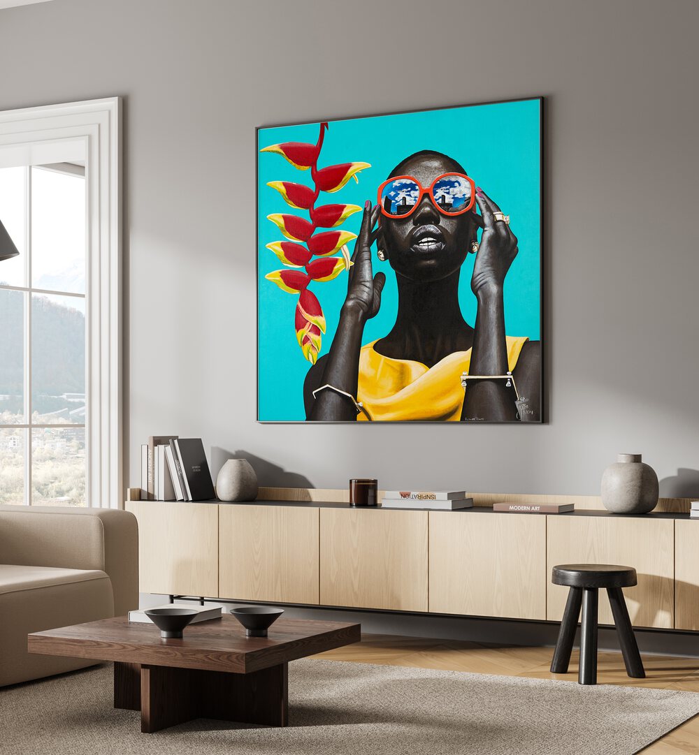 Flower Power By Christian Beijer African Art placed on a wall