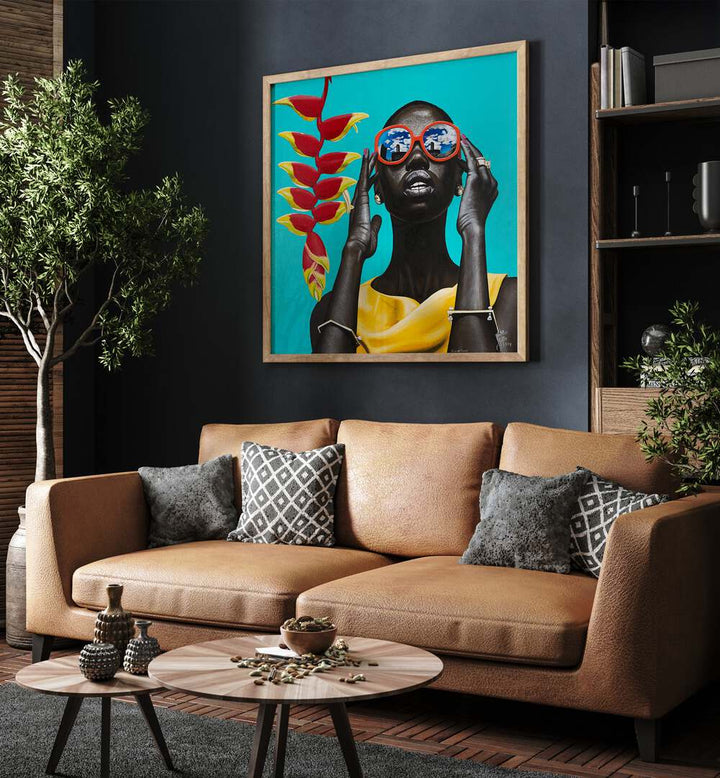 Flower Power By Christian Beijer African Art placed on a wall