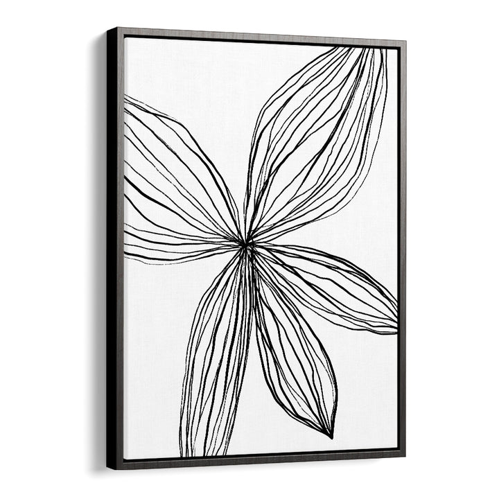 Flowerina III Line Art Artwork in Black Floater Frame