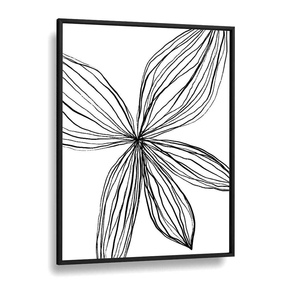 Flowerina III Line Art Artwork in Black Plain Frame