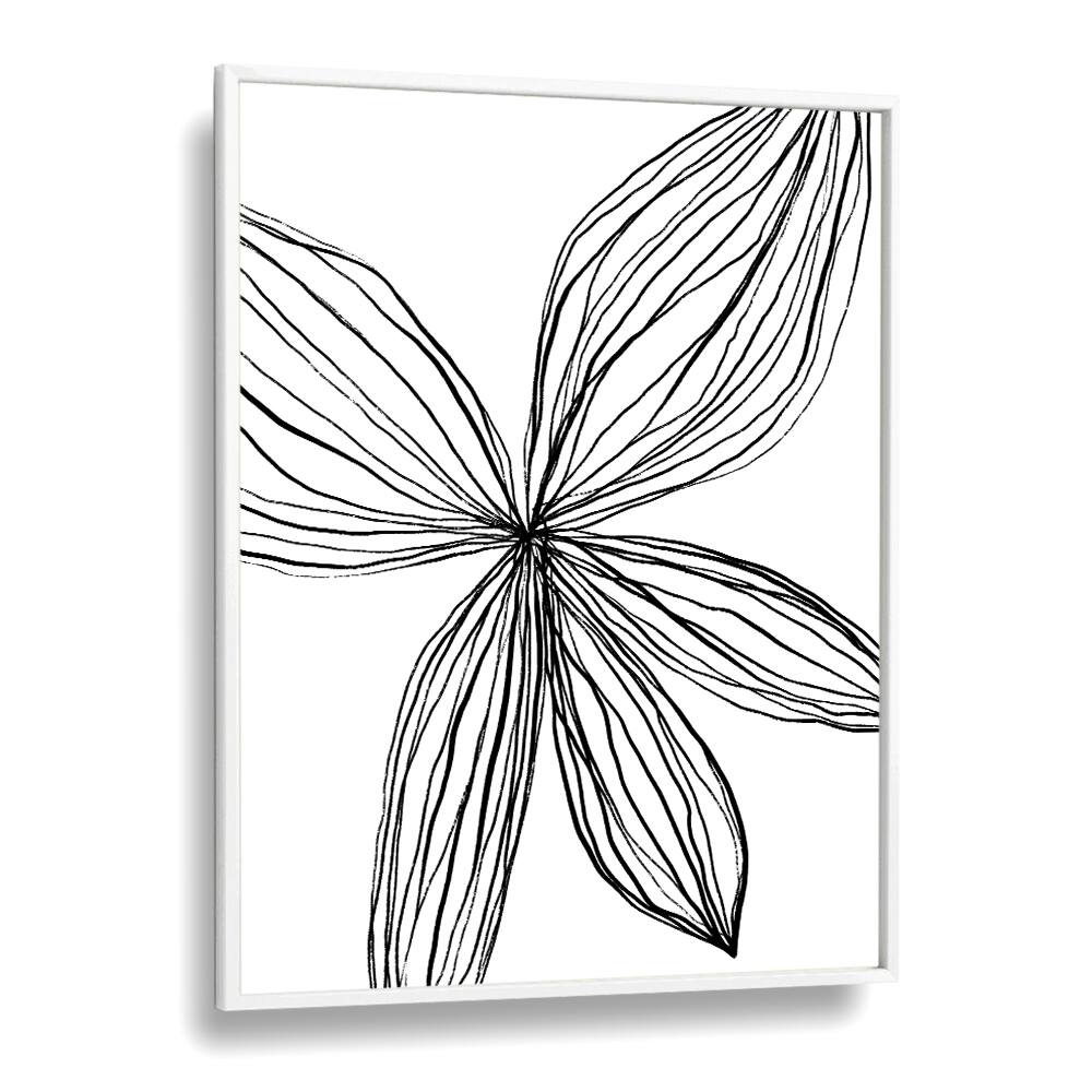 Flowerina III Line Art Artwork in White Plain Frame