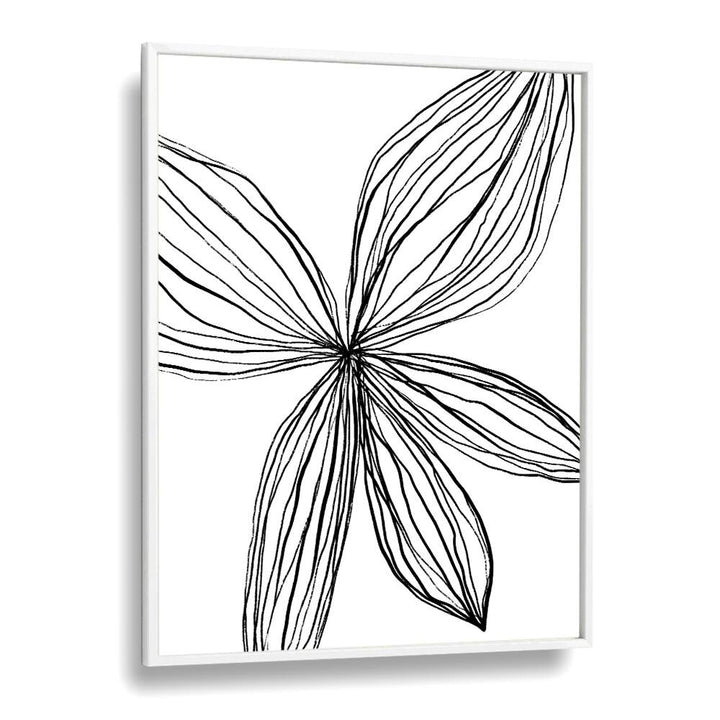 Flowerina III Line Art Artwork in White Plain Frame