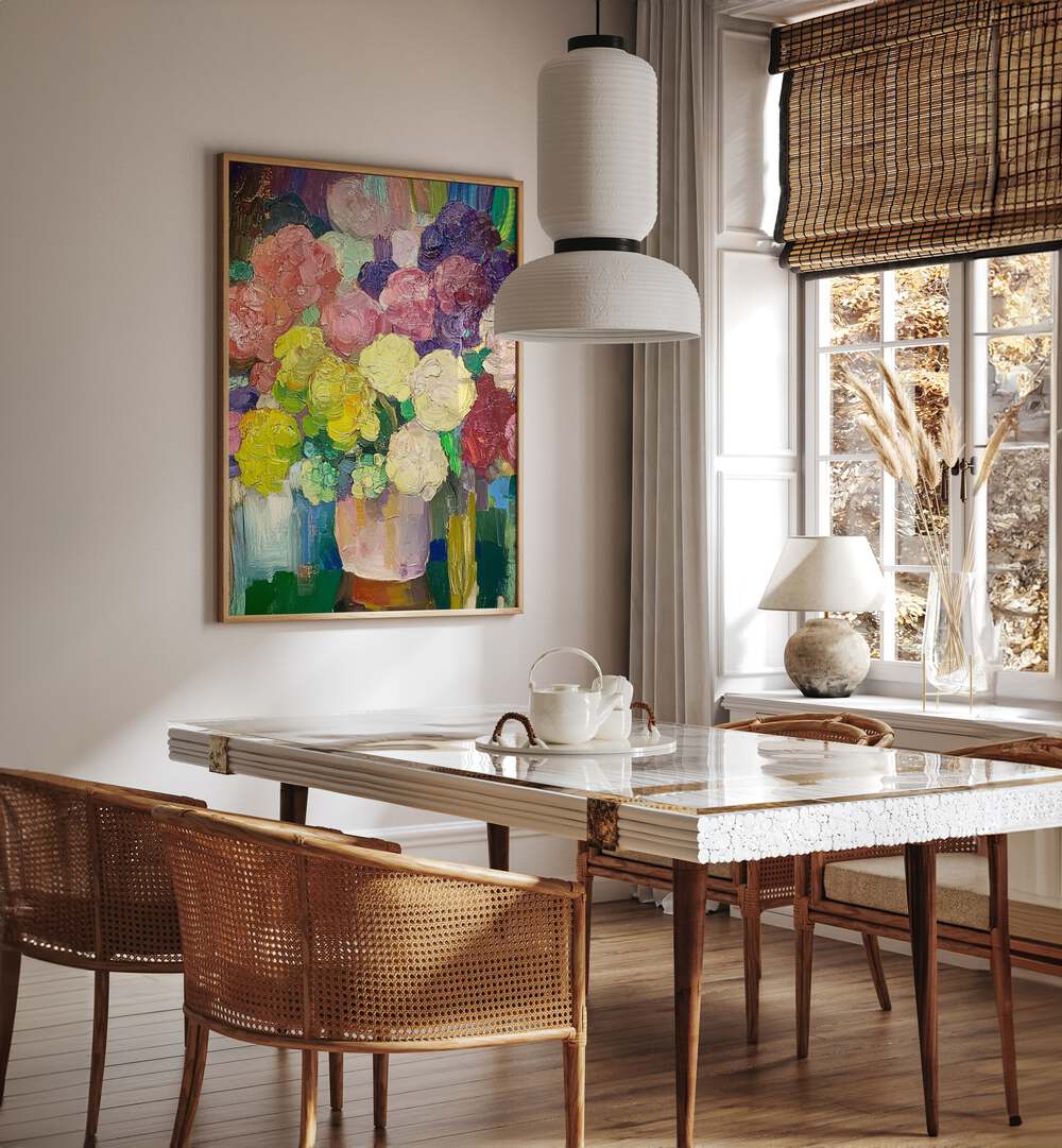 Vibrant decor featuring FLOWER IN A VASE III, perfect for elevating any home space with stunning artistry.