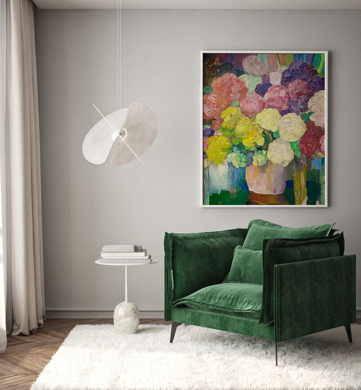 Vibrant blooms in the FLOWER IN A VASE III create a stunning centerpiece for elegant home decor.