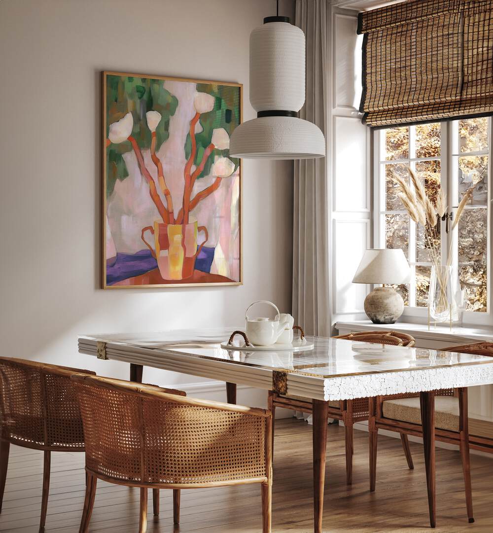 Elegant decor featuring vibrant blooms in the FLOWER IN A VASE IV, perfect for enhancing any living space.