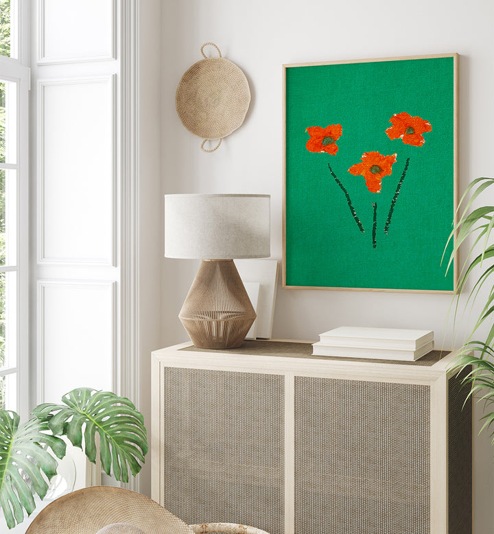 FLOWER MINIMALISTIC II , FLORAL FLOWER PAINTINGS