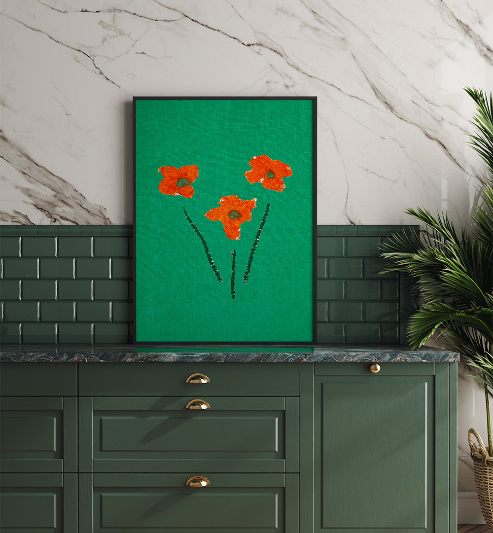 FLOWER MINIMALISTIC II , FLORAL FLOWER PAINTINGS