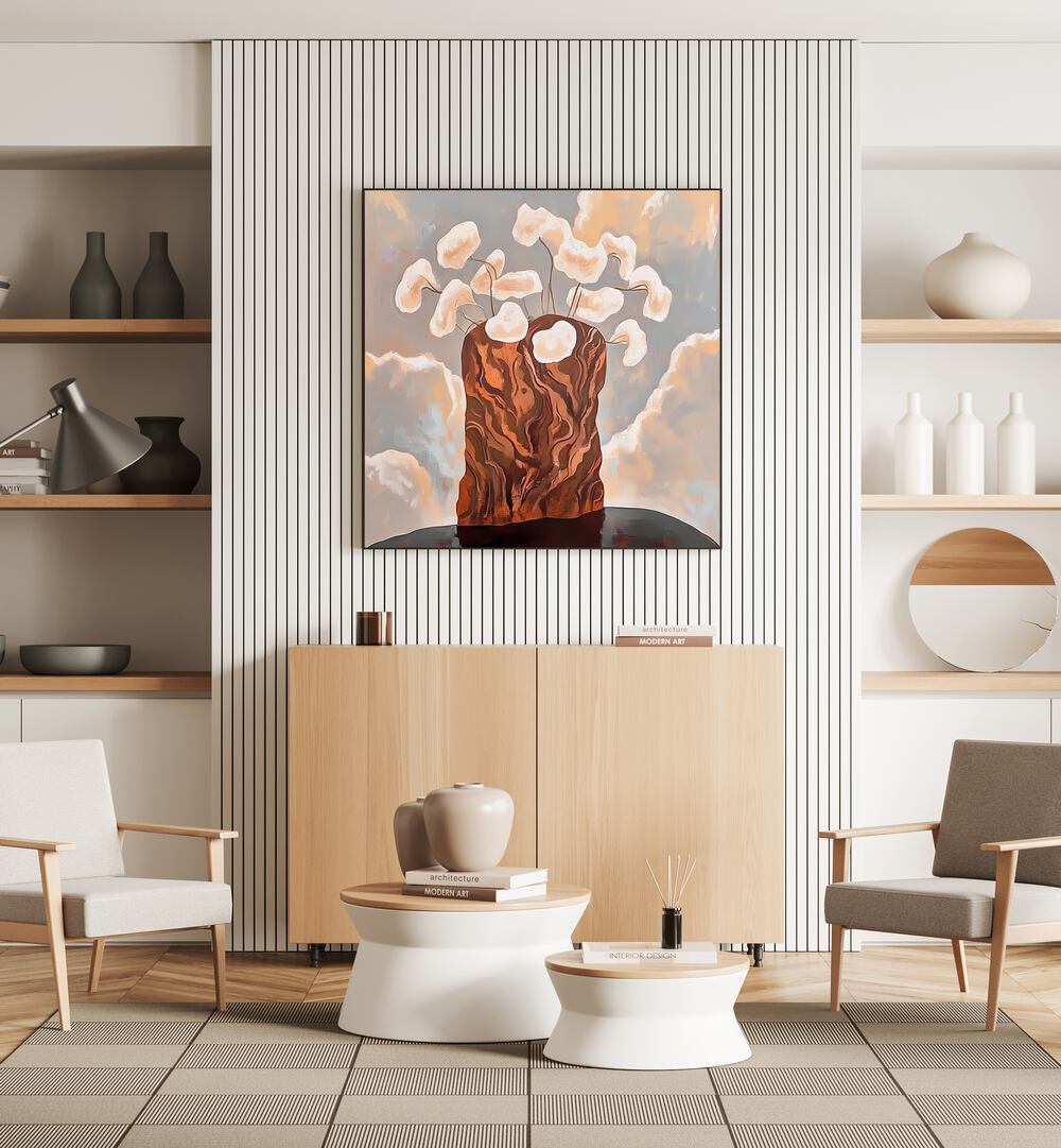 Stylish FLOWER POT ABSTRACT II enhances modern décor, blending art and functionality for plant display.