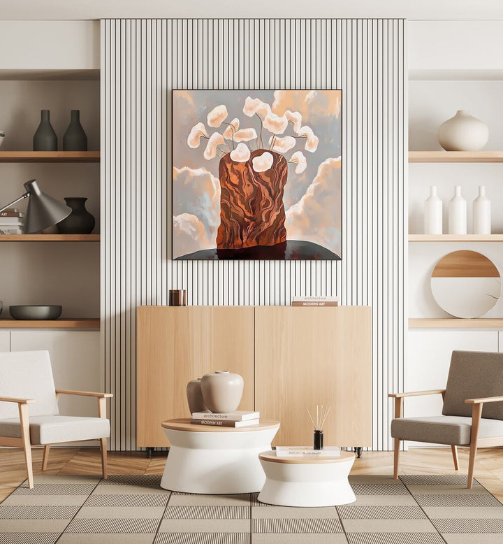 Stylish FLOWER POT ABSTRACT II enhances modern décor, blending art and functionality for plant display.