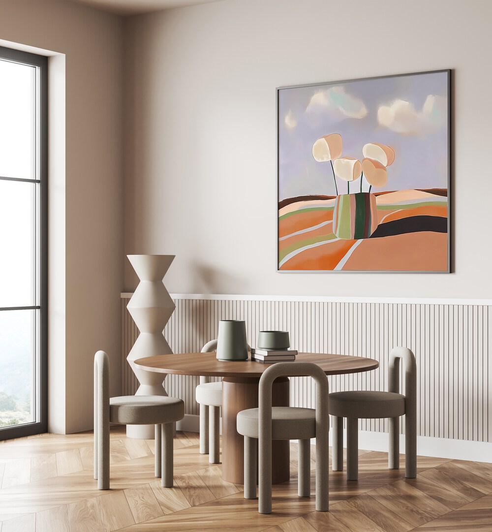 Stylish FLOWER POT ABSTRACT III enhances modern home decor with artistic flair and functionality, perfect for plants.