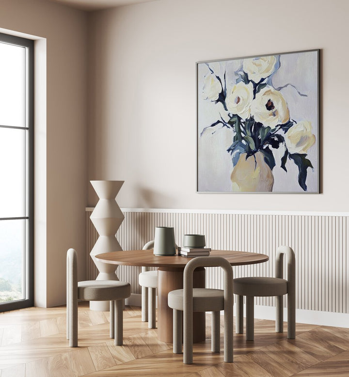 Stylish FLOWER POT II enhancing a modern dining space, perfect for elegant indoor and outdoor gardening.