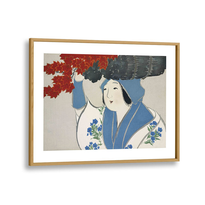 Flowers Of A Hundred Generations (1909) Japanese Art Artwork in Oak Wood Plain Frame