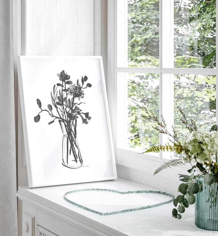 Stunning FLOWERS II, FLORAL FLOWER PAINTINGS displayed in a bright room, enhancing any home or office decor.