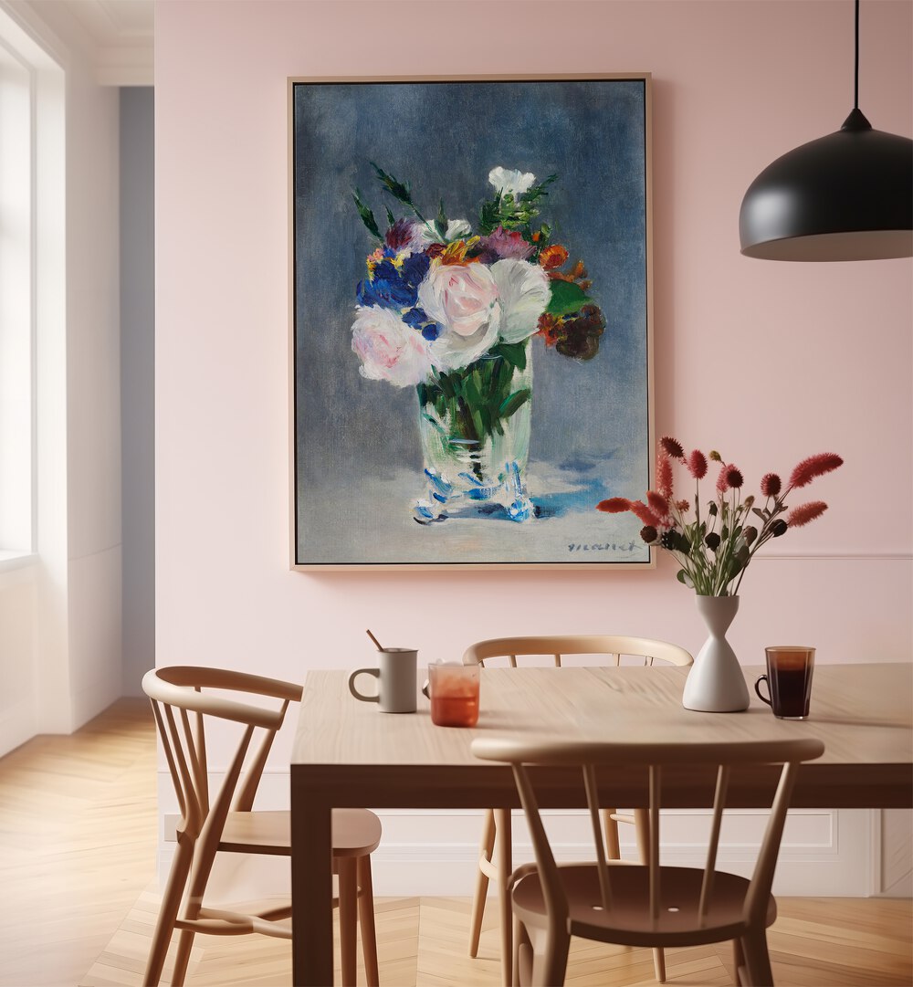 FLOWERS IN A CRYSTAL VASE , VINTAGE PAINTINGS