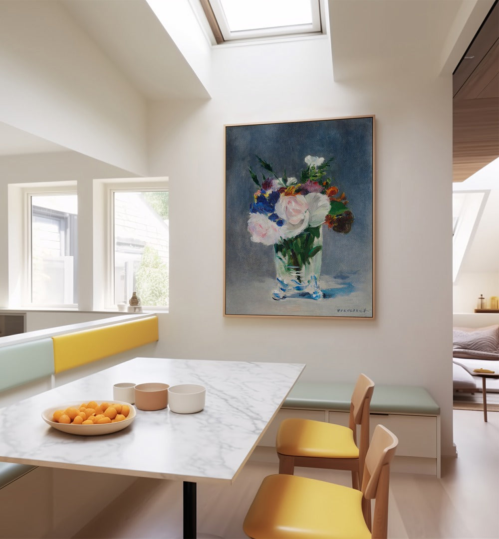 FLOWERS IN A CRYSTAL VASE , VINTAGE PAINTINGS