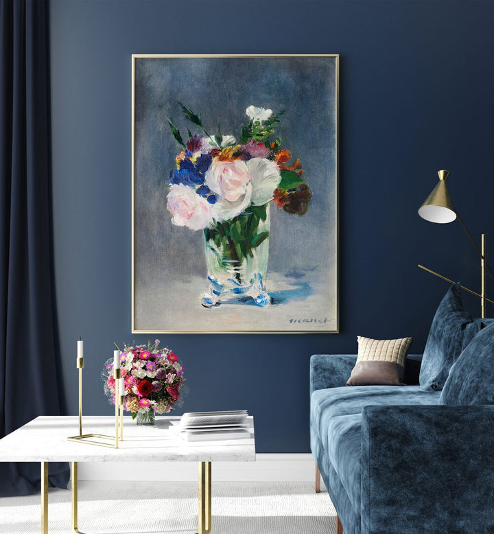 FLOWERS IN A CRYSTAL VASE , VINTAGE PAINTINGS