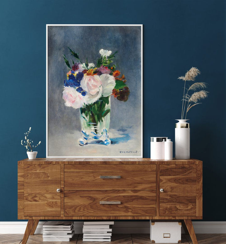 FLOWERS IN A CRYSTAL VASE , VINTAGE PAINTINGS