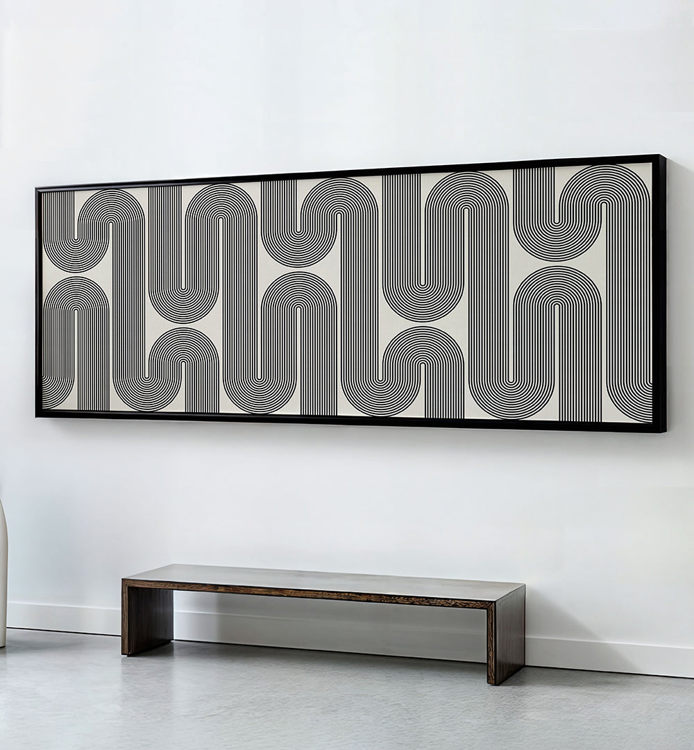 FLOWING GEOMETRIC LINES , PANORAMIC ART