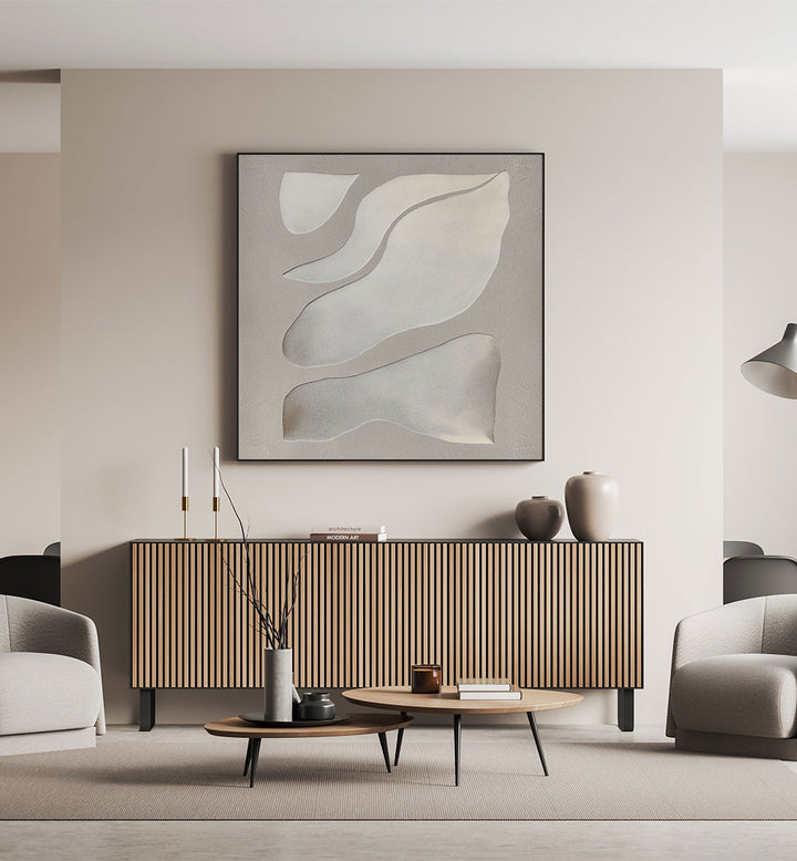 FLOWING SHAPES IN SOFT NEUTRAL TONES , ABSTRACT PAINTINGS