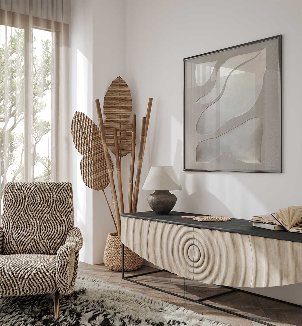 FLOWING SHAPES IN SOFT NEUTRAL TONES , ABSTRACT PAINTINGS