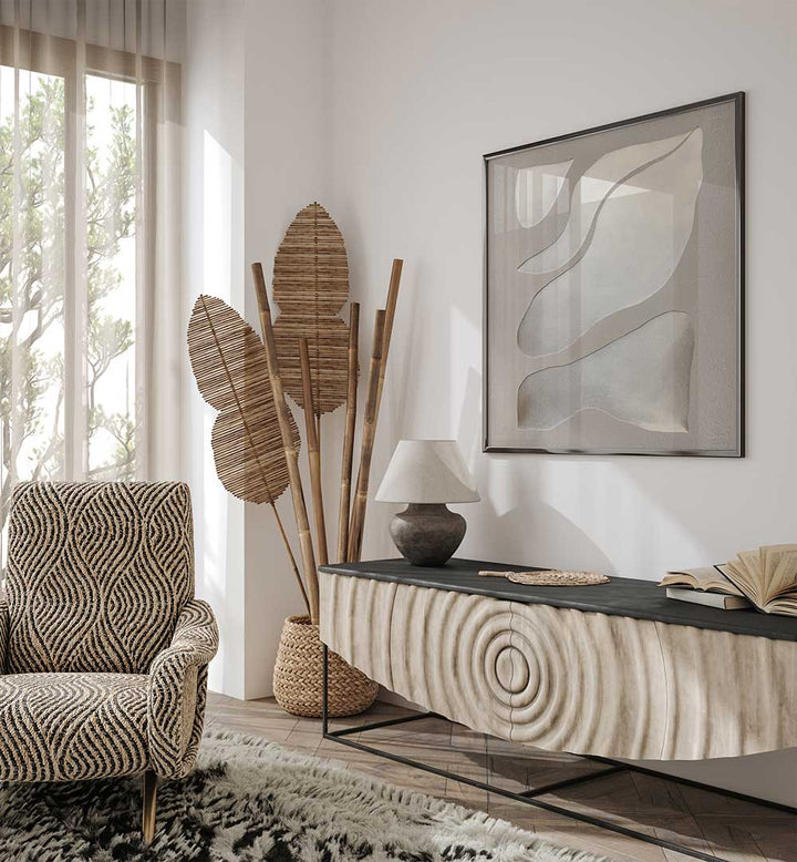 FLOWING SHAPES IN SOFT NEUTRAL TONES , ABSTRACT PAINTINGS