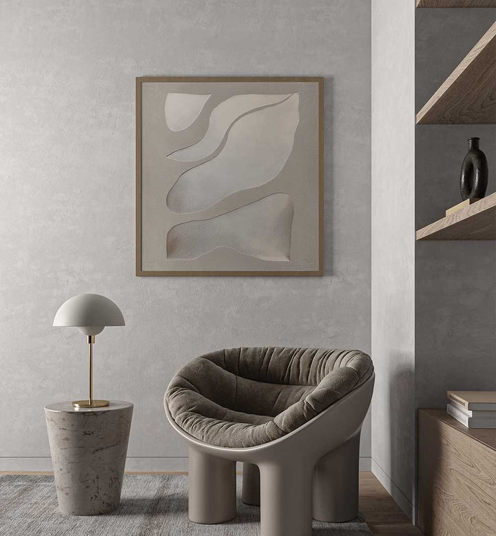 FLOWING SHAPES IN SOFT NEUTRAL TONES , ABSTRACT PAINTINGS