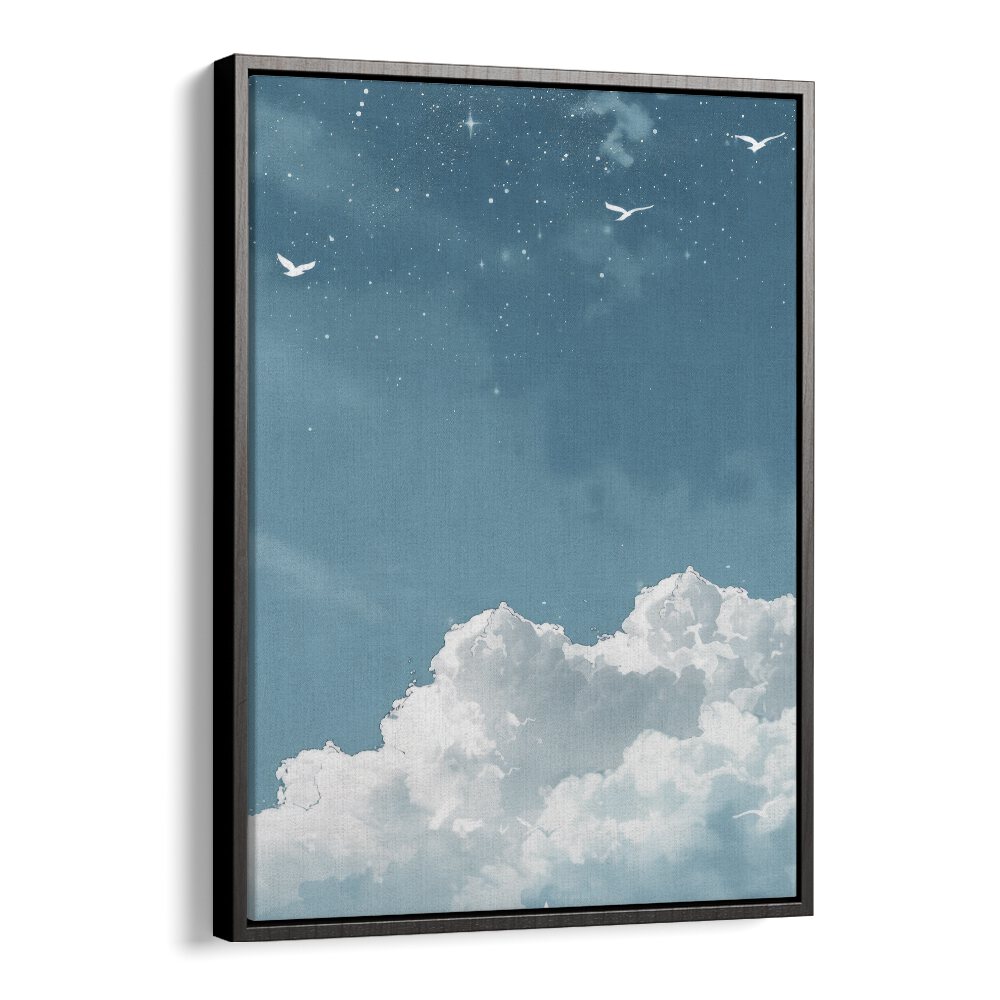 Flying High Kids Art Artwork in Black Floater Frame
