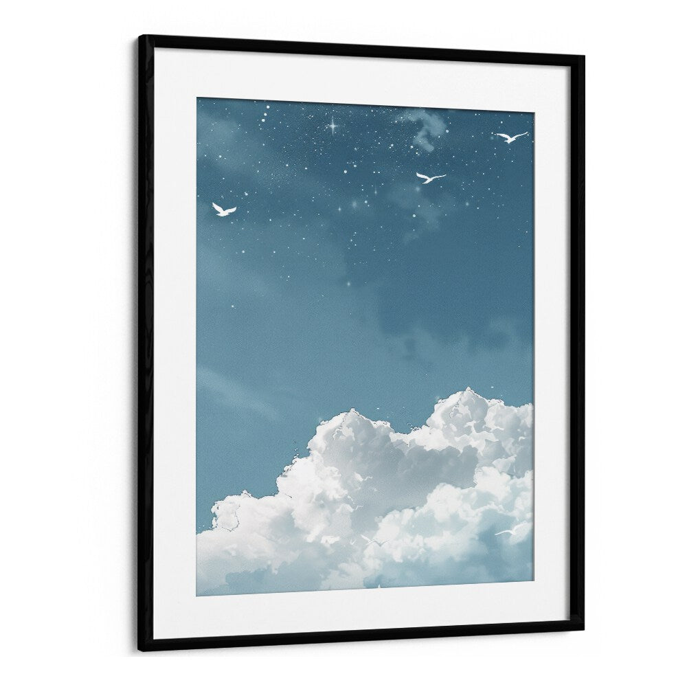 Flying High Kids Art Artwork in Black Frame With Mount
