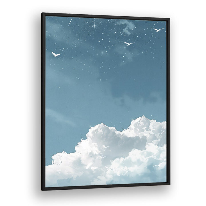 Flying High Kids art Artwork in Black Plain Frame
