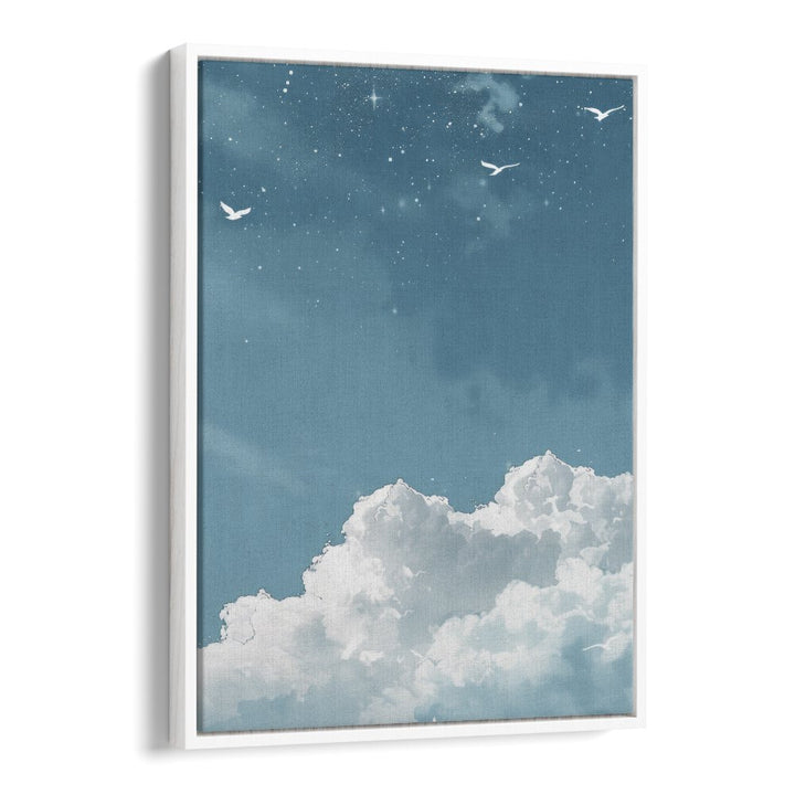 Flying High Kids art painting Artwork in White Floater Frame
