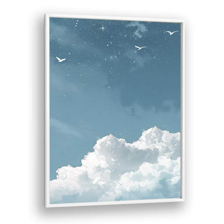 Flying High Kids art Artwork in White Plain Frame White
