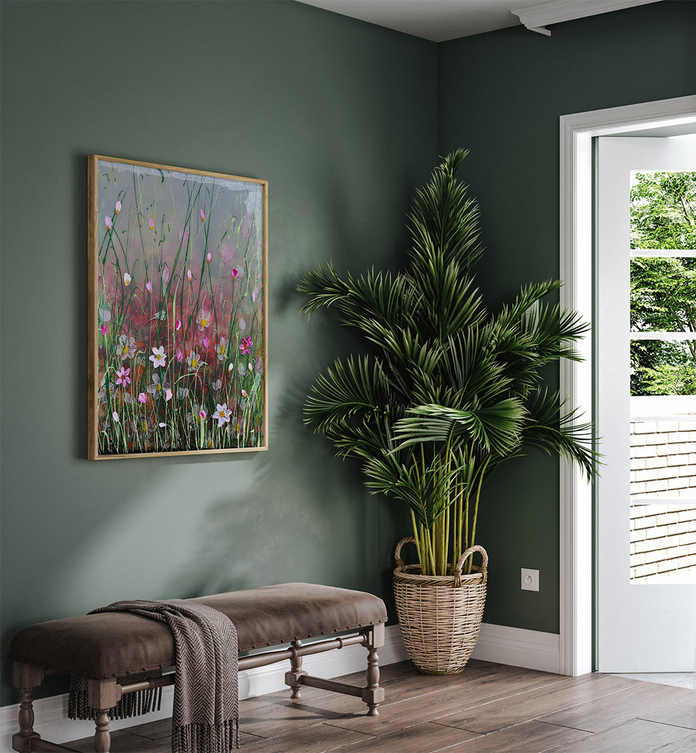 FOGGY DAY III , FLORAL FLOWER PAINTINGS